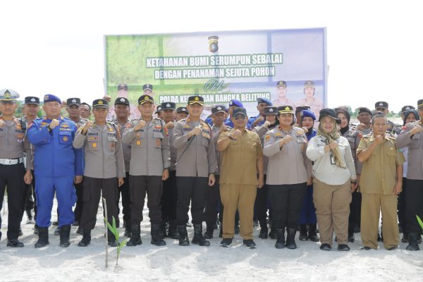 Polres Bangka Tanam 500 Bibit Pohon di Lahan 2 Hektare