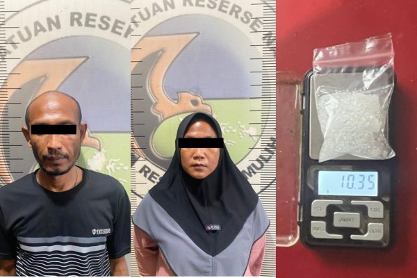 Satresnarkoba Polres Prabumulih Tangkap Pasutri Pembawa Sabu 10,35 Gram