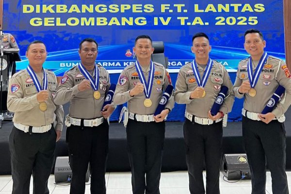 Empat Personel Satlantas Polres Prabumulih Raih Predikat Terbaik di Dikbangspes Lantas 2025